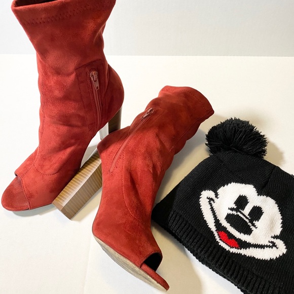 Fashion Nova Shoes - Fashion Nova Suede Peep Toe Bootie